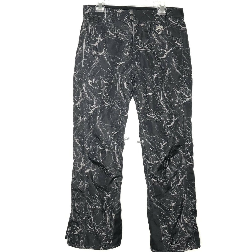 Marker Inspiration Insulated Ski Pants Black Swirl Design Style 13128 Womens 10